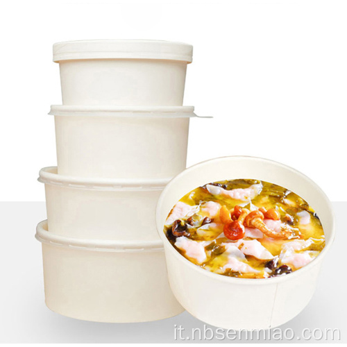 Ciotola di carta per zuppa calda ciotola per alimenti usa e getta